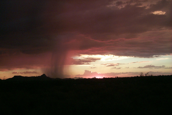 Photograph of a storm in the desert southwest