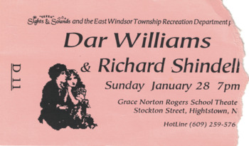 1996-01-28 - Dar Williams + Richard Shidell @ Highstown, NJ