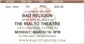 2009-03-16 - Bad Religion @ The Rialto, Tucson