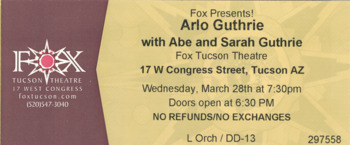 2018-03-28 - Arlo Guthrie with Abe and Sarah Guthrie @ Fox Theatre, Tucson