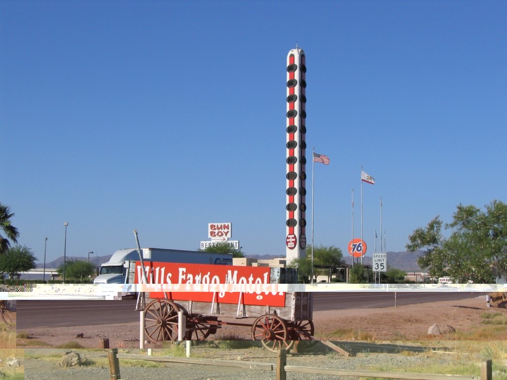 Baker california -- outside wills fargo motel